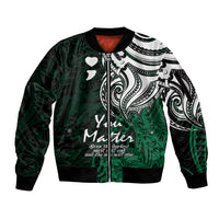 Your Matter Suicide Prevention Sleeve Zip Bomber Jacket Green Polynesian Tribal LT9 Unisex Green - Polynesian Pride