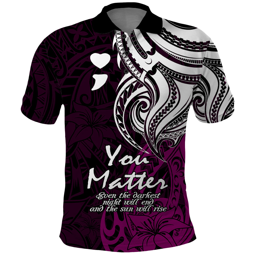 Your Matter Suicide Prevention Polo Shirt Pink Polynesian Tribal LT9 Pink - Polynesian Pride