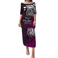 Your Matter Suicide Prevention Puletasi Pink Polynesian Tribal LT9 Long Dress Pink - Polynesian Pride