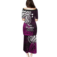Your Matter Suicide Prevention Puletasi Pink Polynesian Tribal LT9 - Polynesian Pride