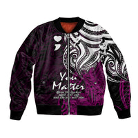 Your Matter Suicide Prevention Sleeve Zip Bomber Jacket Pink Polynesian Tribal LT9 Unisex Pink - Polynesian Pride