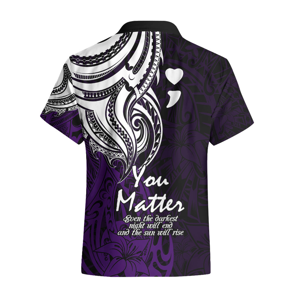 Your Matter Suicide Prevention Hawaiian Shirt Purple Polynesian Tribal LT9 - Polynesian Pride