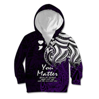Your Matter Suicide Prevention Kid Hoodie Purple Polynesian Tribal LT9 Zip Hoodie Purple - Polynesian Pride