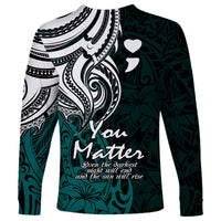 Your Matter Suicide Prevention Long Sleeve Shirt Turqoise Polynesian Tribal LT9 - Polynesian Pride