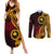 Papua New Guinea Island Couples Matching Summer Maxi Dress and Long Sleeve Button Shirts Bird of Paradise with Gold Polynesian Tribal LT9 Gold - Polynesian Pride
