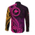 Papua New Guinea Island Long Sleeve Button Shirt Bird of Paradise with Gold Polynesian Tribal LT9 - Polynesian Pride