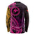 Papua New Guinea Island Long Sleeve Shirt Bird of Paradise with Gold Polynesian Tribal LT9