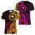 Papua New Guinea Island Women V Neck T Shirt Bird of Paradise with Gold Polynesian Tribal LT9 - Polynesian Pride
