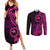 Papua New Guinea Island Couples Matching Summer Maxi Dress and Long Sleeve Button Shirts Bird of Paradise with Pink Polynesian Tribal LT9 Pink - Polynesian Pride