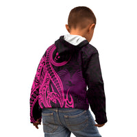 Papua New Guinea Island Kid Hoodie Bird of Paradise with Pink Polynesian Tribal LT9 - Polynesian Pride