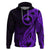 Papua New Guinea Island Hoodie Bird of Paradise with Purple Polynesian Tribal LT9 Purple - Polynesian Pride