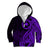 Papua New Guinea Island Kid Hoodie Bird of Paradise with Purple Polynesian Tribal LT9 Zip Hoodie Purple - Polynesian Pride