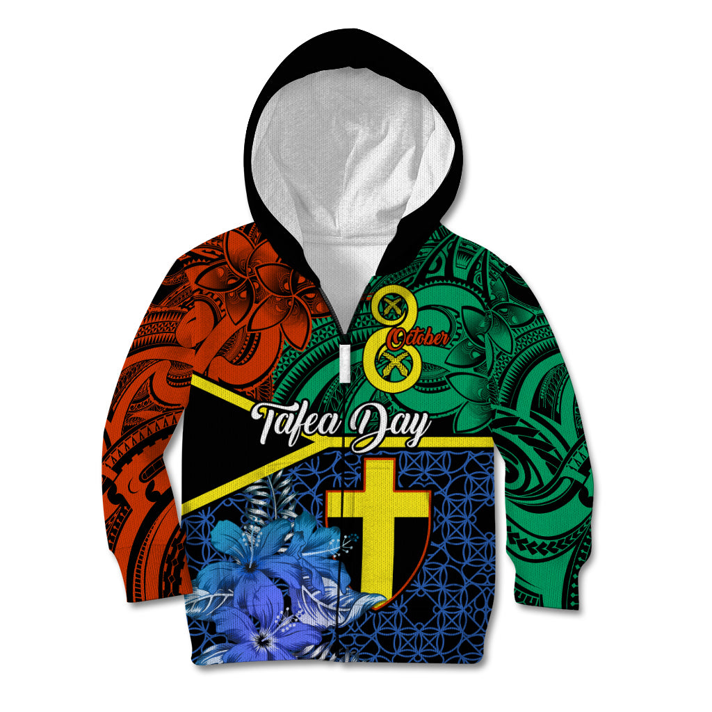 Tafea Day Kid Hoodie Vanuatu Sand Drawing With Polynesian Pattern LT9 Zip Hoodie Blue - Polynesian Pride