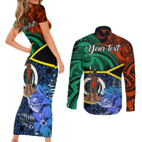 personalised-tafea-day-couples-matching-short-sleeve-bodycon-dress-and-long-sleeve-button-shirts-vanuatu-sand-drawing-with-polynesian-pattern