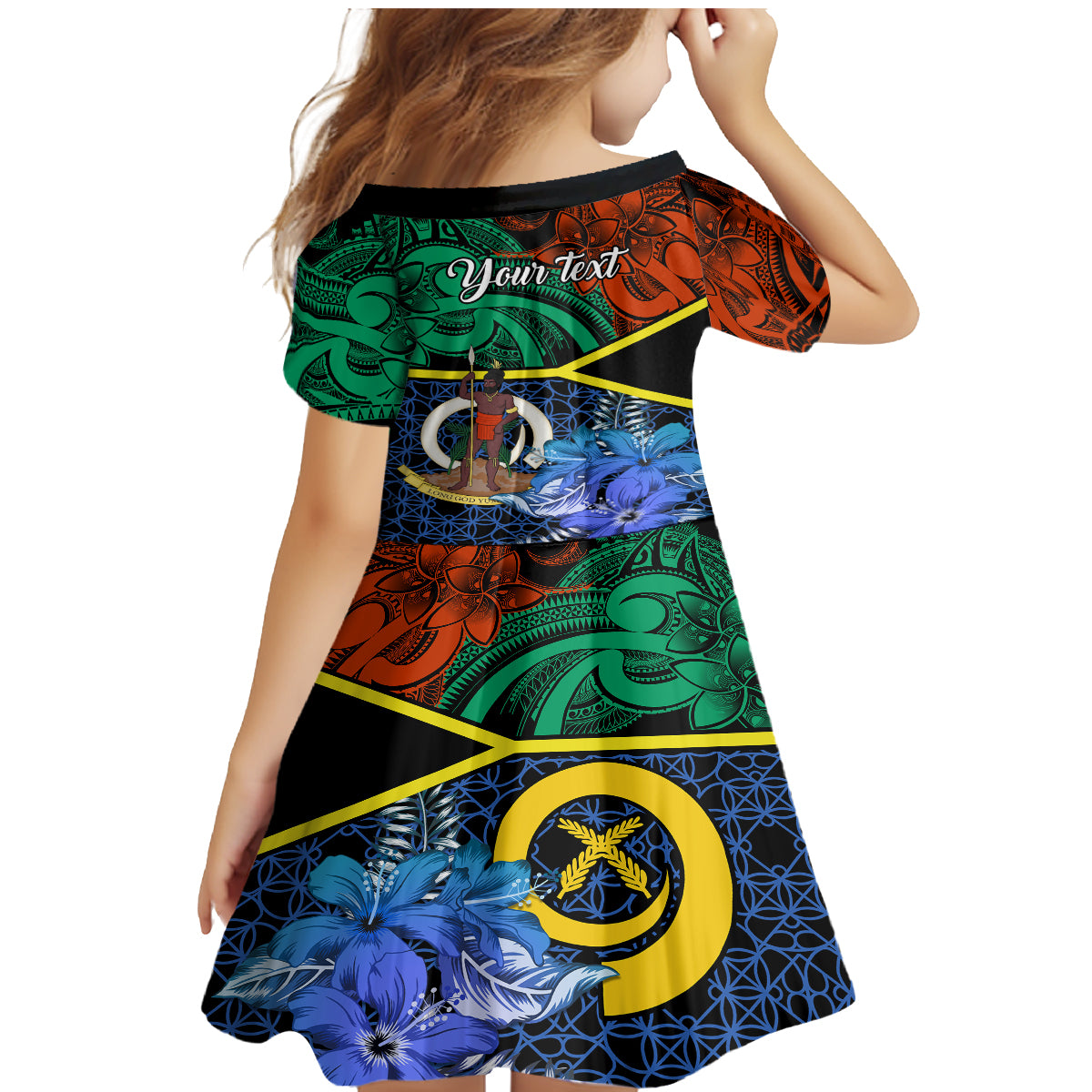 personalised-tafea-day-family-matching-mermaid-dress-and-hawaiian-shirt-vanuatu-sand-drawing-with-polynesian-pattern