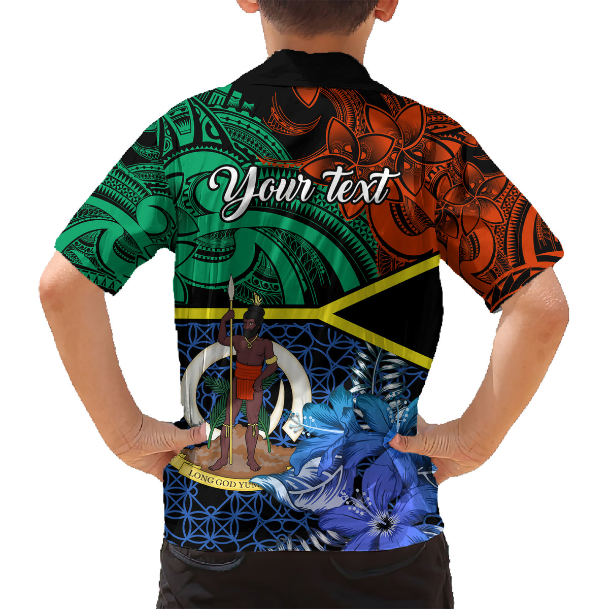 Personalised Tafea Day Kid Hawaiian Shirt Vanuatu Sand Drawing With Polynesian Pattern LT9 - Polynesian Pride