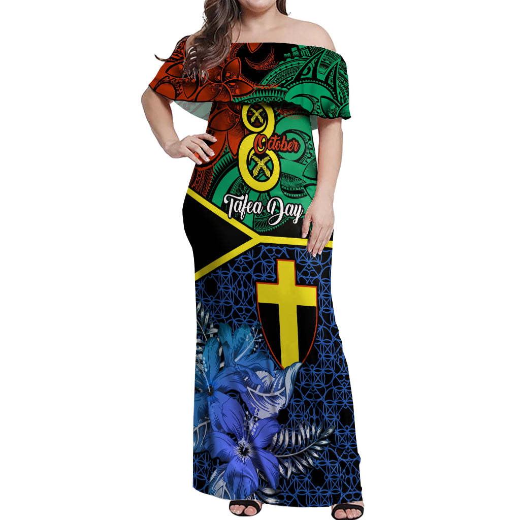 personalised-tafea-day-off-shoulder-maxi-dress-vanuatu-sand-drawing-with-polynesian-pattern