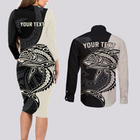 personalised-polynesia-fishing-couples-matching-long-sleeve-bodycon-dress-and-long-sleeve-button-shirts-with-maori-hei-matau-fish-hook-gold-art