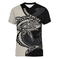 personalised-polynesia-fishing-women-v-neck-t-shirt-with-maori-hei-matau-fish-hook-gold-art
