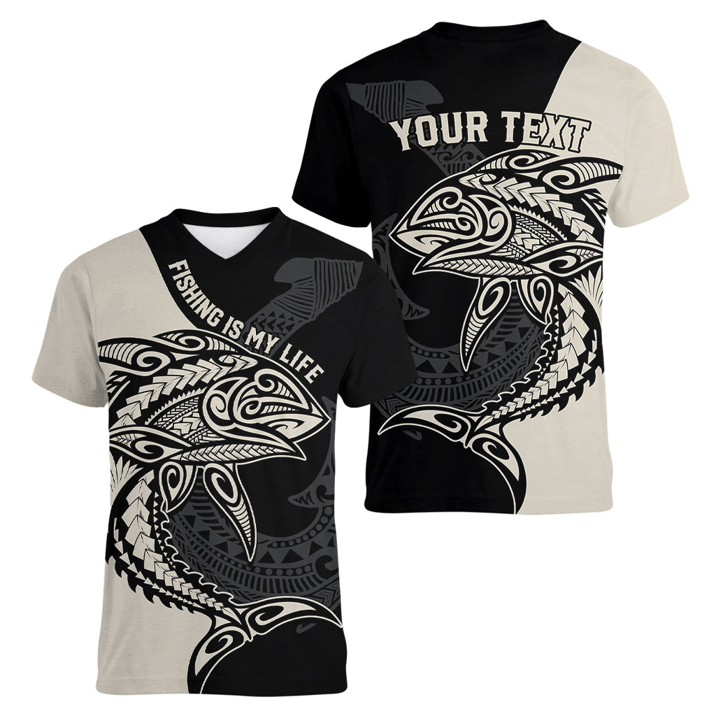 personalised-polynesia-fishing-women-v-neck-t-shirt-with-maori-hei-matau-fish-hook-gold-art