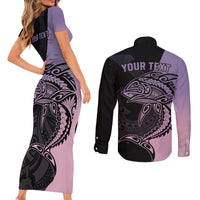 personalised-polynesia-fishing-couples-matching-short-sleeve-bodycon-dress-and-long-sleeve-button-shirts-with-maori-hei-matau-fish-hook-pastel-art