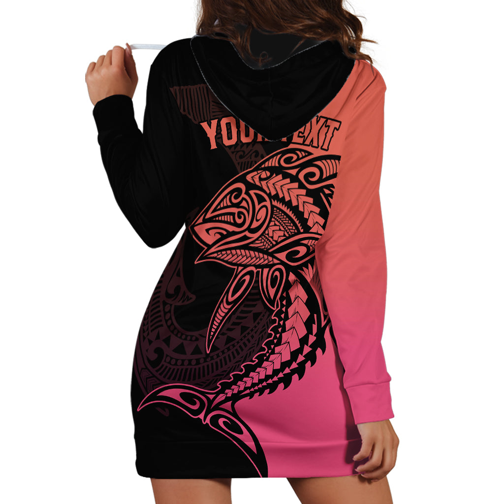 personalised-polynesia-fishing-hoodie-dress-with-maori-hei-matau-fish-hook-pink-art