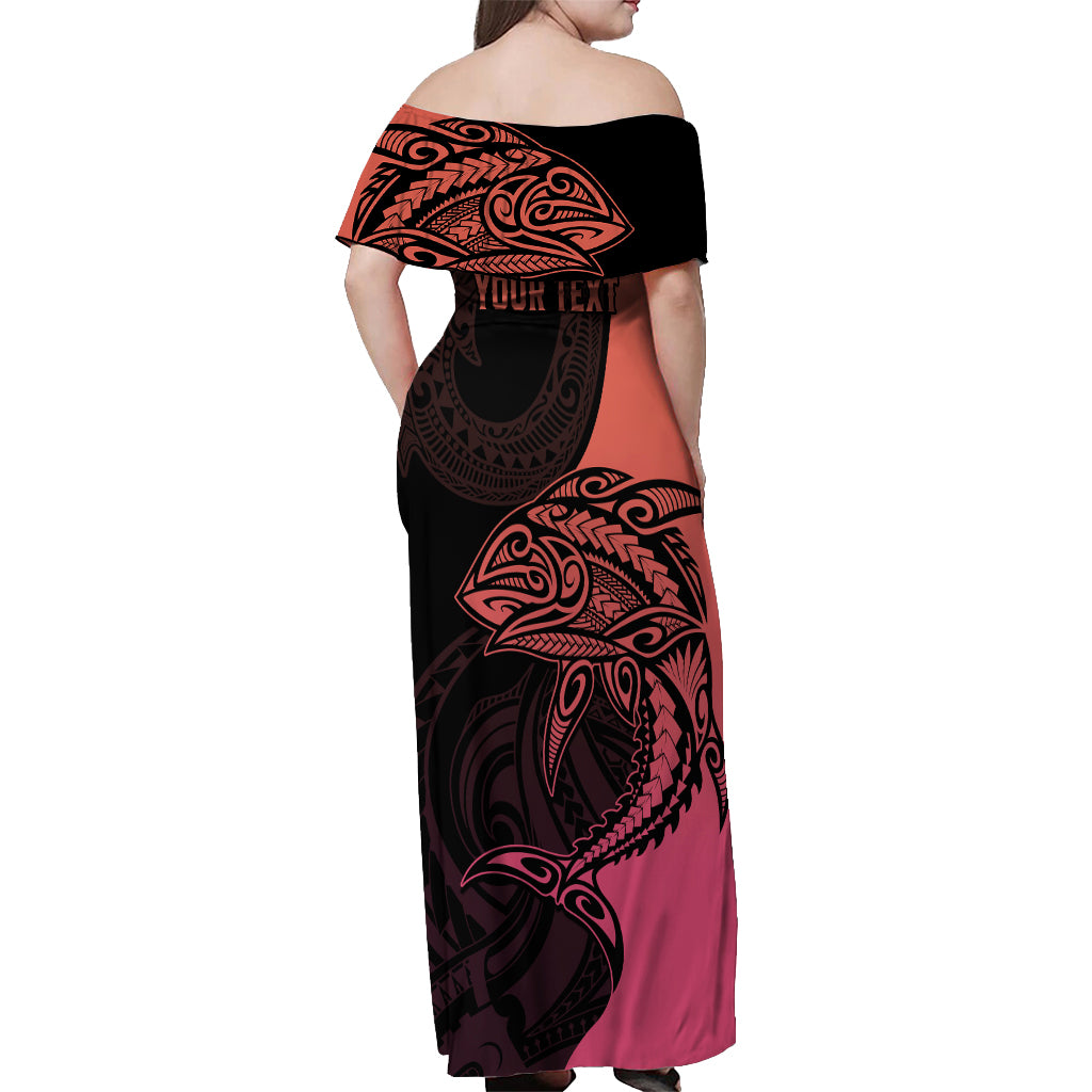 personalised-polynesia-fishing-off-shoulder-maxi-dress-with-maori-hei-matau-fish-hook-pink-art