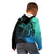 Personalised Polynesia Fishing Kid Hoodie With Maori Hei Matau Fish Hook Turquoise Art LT9 - Polynesian Pride