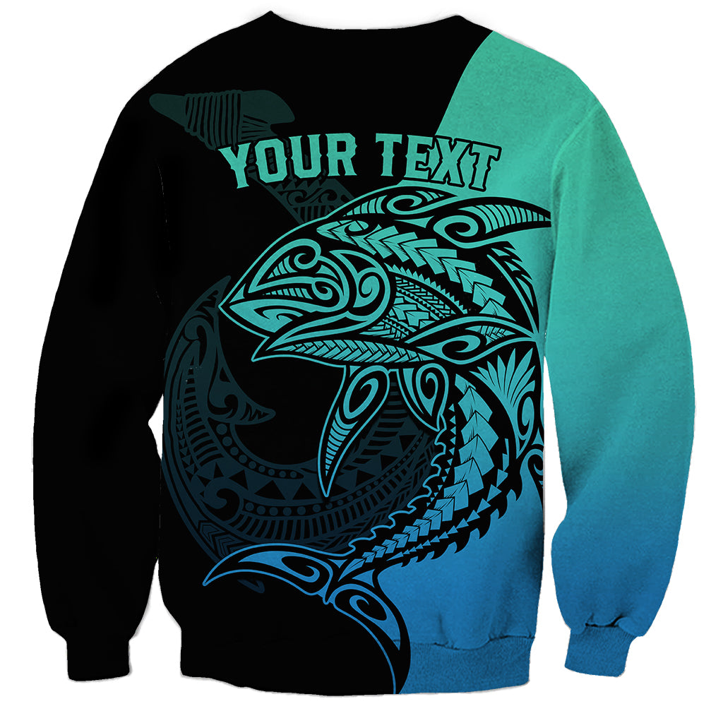 personalised-polynesia-fishing-sweatshirt-with-maori-hei-matau-fish-hook-turquoise-art