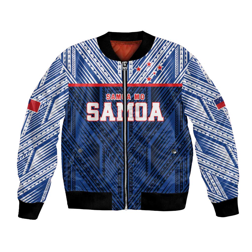 Custom Rugby Toa Samoa Bomber Jacket Samoa mo Samoa Island Warrior Pride - Polynesian Pride