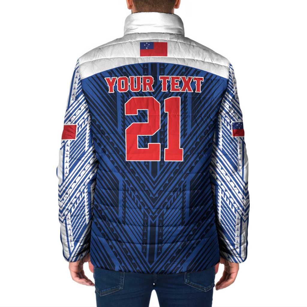 Custom Rugby Toa Samoa Padded Jacket Samoa mo Samoa Island Warrior Pride - Polynesian Pride