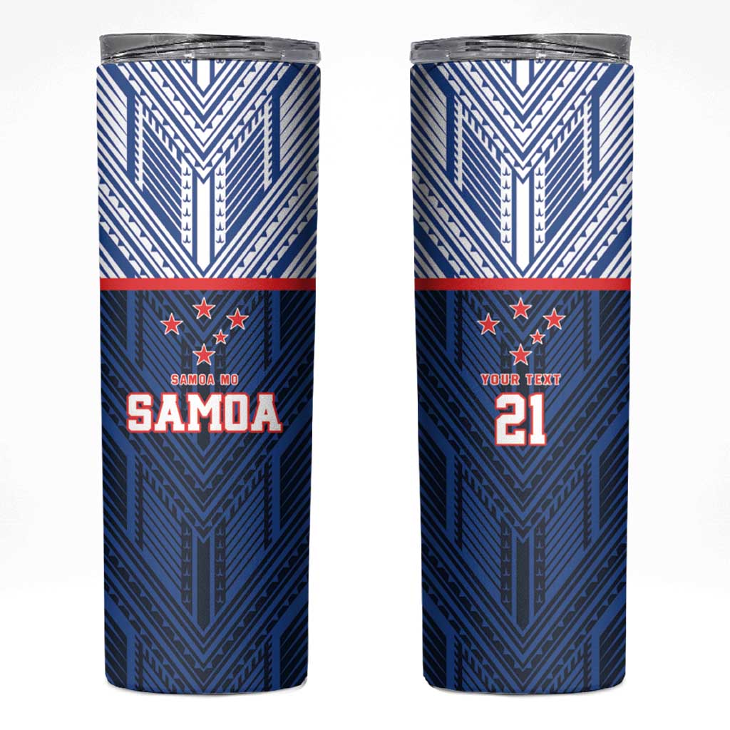 Custom Rugby Toa Samoa Skinny Tumbler Samoa mo Samoa Island Warrior Pride - Polynesian Pride