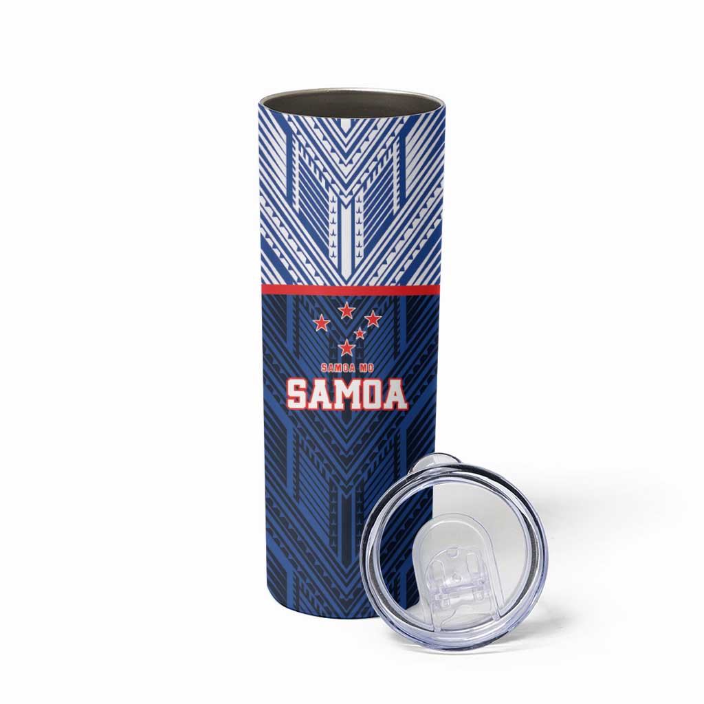 Custom Rugby Toa Samoa Skinny Tumbler Samoa mo Samoa Island Warrior Pride - Polynesian Pride