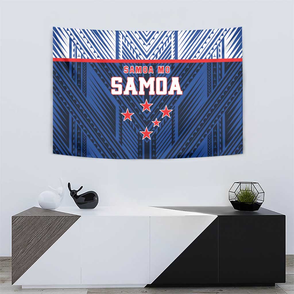 Rugby Toa Samoa Tapestry Samoa mo Samoa Island Warrior Pride - Polynesian Pride