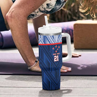 Custom Rugby Toa Samoa Tumbler With Handle Samoa mo Samoa Island Warrior Pride - Polynesian Pride