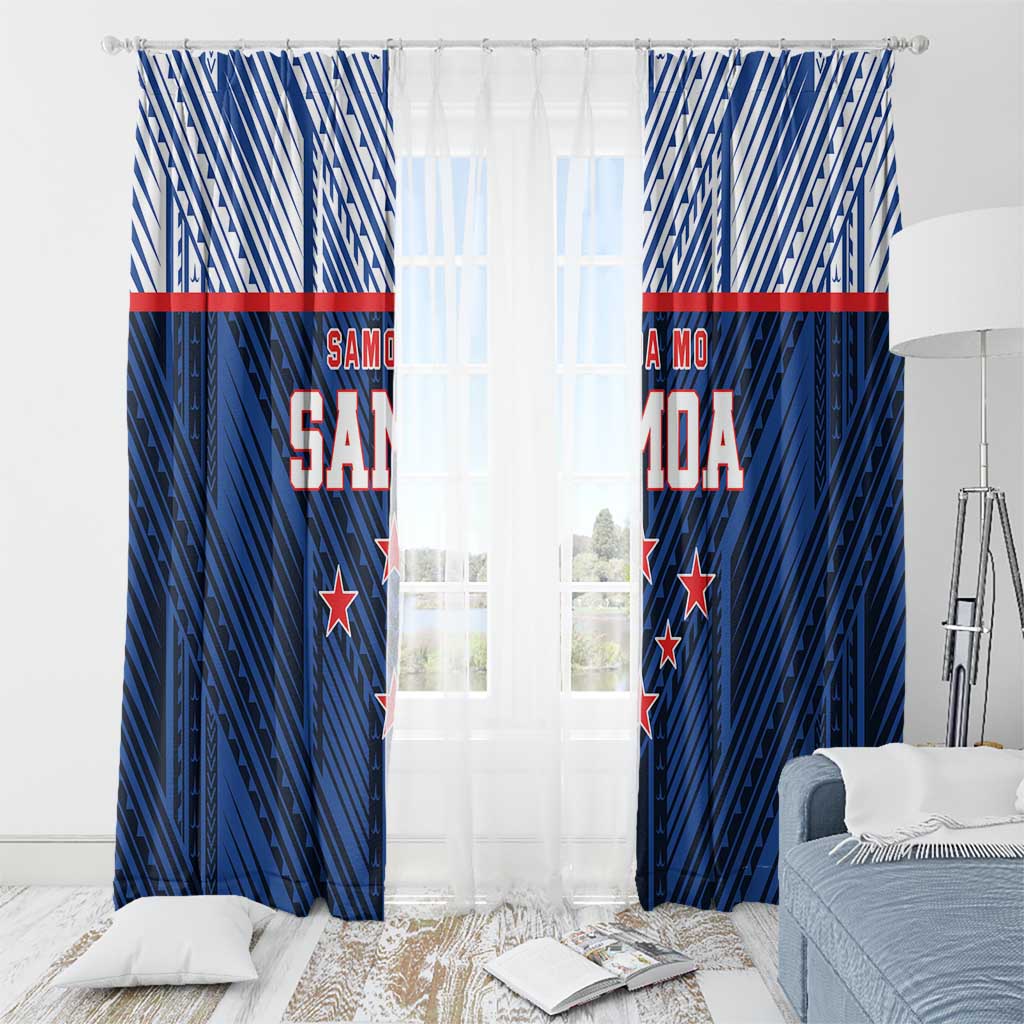 Rugby Toa Samoa Window Curtain Samoa mo Samoa Island Warrior Pride - Polynesian Pride