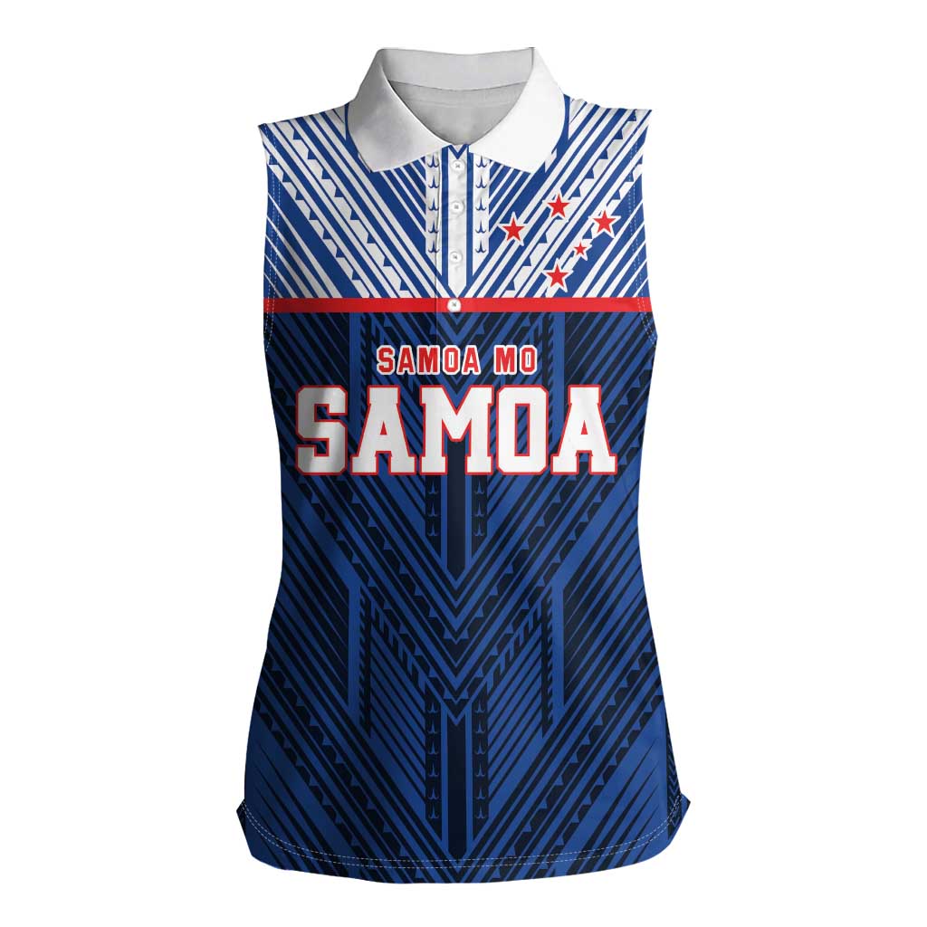 Custom Rugby Toa Samoa Women Sleeveless Polo Shirt Samoa mo Samoa Island Warrior Pride - Polynesian Pride