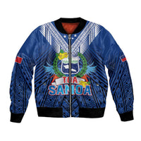 Custom Rugby Toa Samoa Bomber Jacket Samoa mo Samoa Strength in Tatau - Polynesian Pride