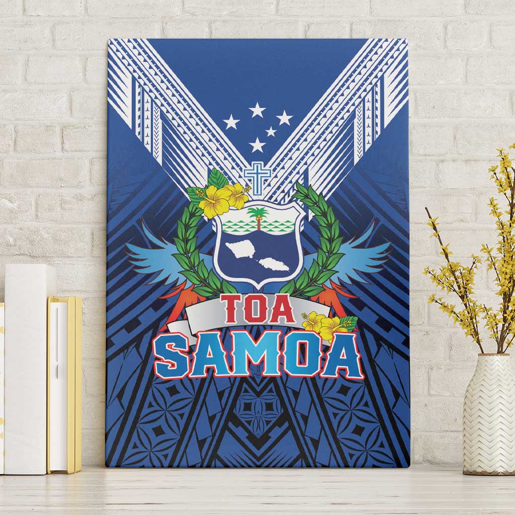 Rugby Toa Samoa Canvas Wall Art Samoa mo Samoa Strength in Tatau - Polynesian Pride