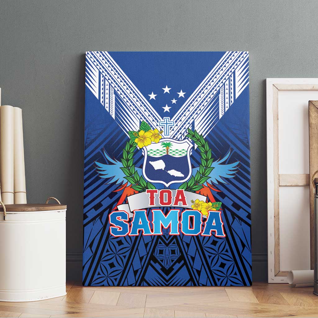 Rugby Toa Samoa Canvas Wall Art Samoa mo Samoa Strength in Tatau - Polynesian Pride