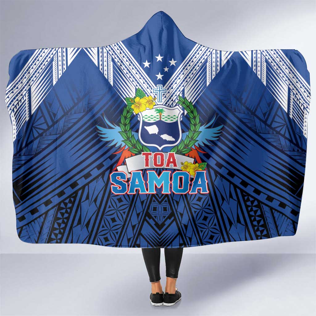 Rugby Toa Samoa Hooded Blanket Samoa mo Samoa Strength in Tatau - Polynesian Pride