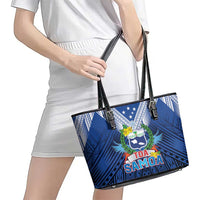 Rugby Toa Samoa Leather Tote Bag Samoa mo Samoa Strength in Tatau - Polynesian Pride