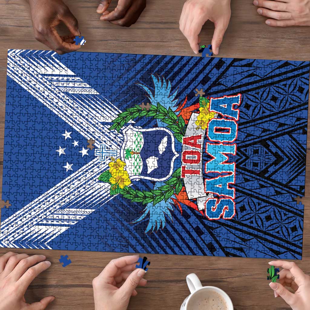 Rugby Toa Samoa Puzzle Samoa mo Samoa Strength in Tatau - Polynesian Pride