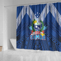 Rugby Toa Samoa Shower Curtain Samoa mo Samoa Strength in Tatau - Polynesian Pride
