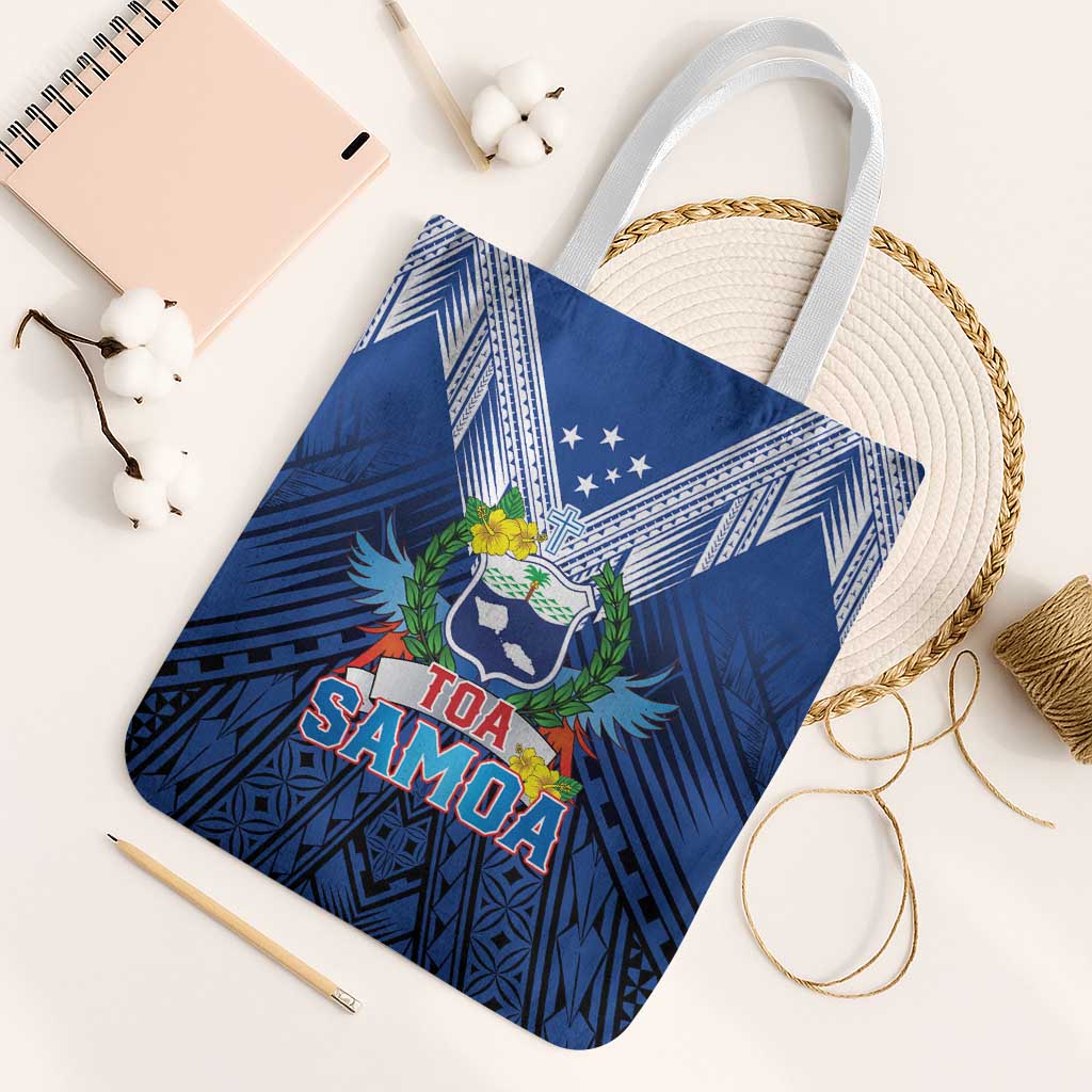 Rugby Toa Samoa Tote Bag Samoa mo Samoa Strength in Tatau - Polynesian Pride