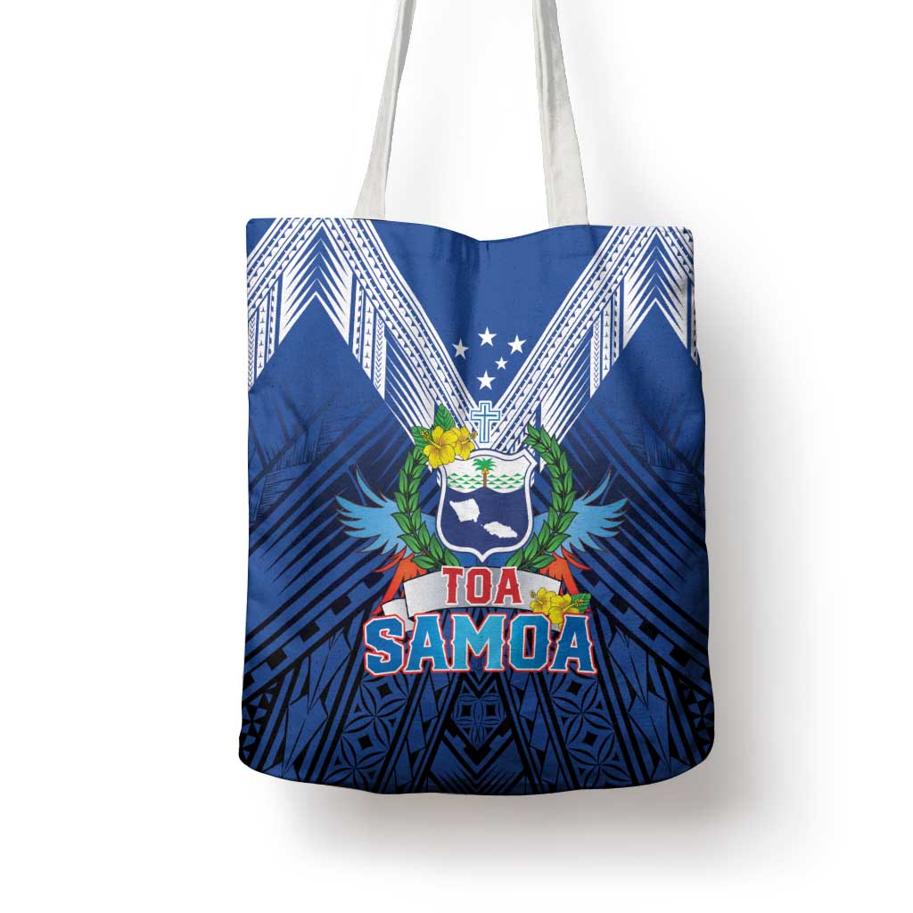 Rugby Toa Samoa Tote Bag Samoa mo Samoa Strength in Tatau - Polynesian Pride