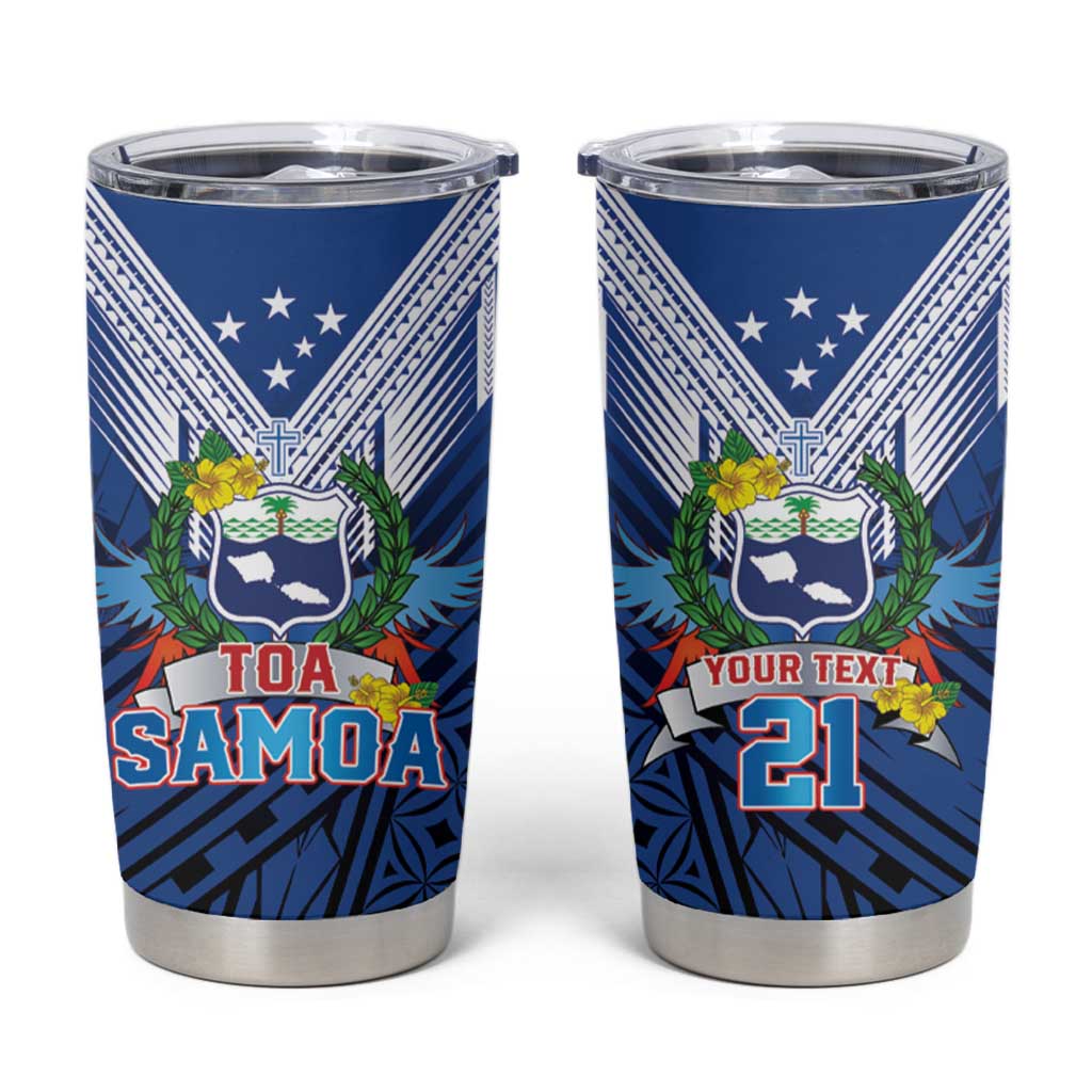 Custom Rugby Toa Samoa Tumbler Cup Samoa mo Samoa Strength in Tatau - Polynesian Pride