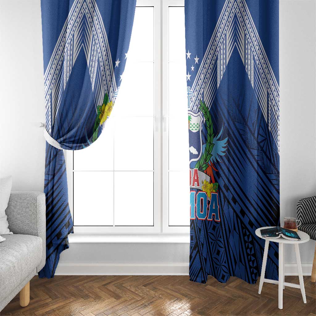 Rugby Toa Samoa Window Curtain Samoa mo Samoa Strength in Tatau - Polynesian Pride