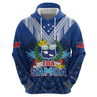 Custom Rugby Toa Samoa Zip Hoodie Samoa mo Samoa Strength in Tatau - Polynesian Pride