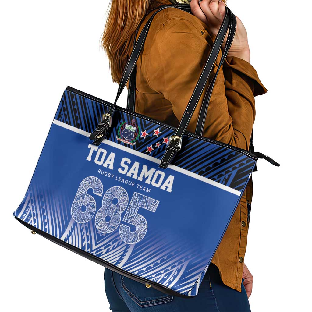 Toa Samoa 685 Leather Tote Bag Uso Aso Uma For Life For Samoa - Polynesian Pride